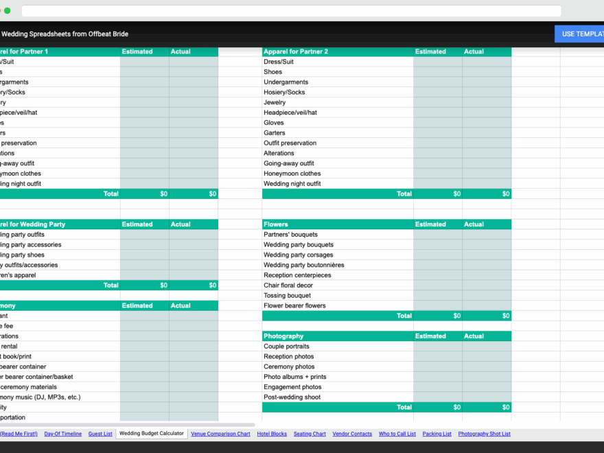 8 Best Free Wedding Budget Spreadsheets Updated For 2023 Tiller