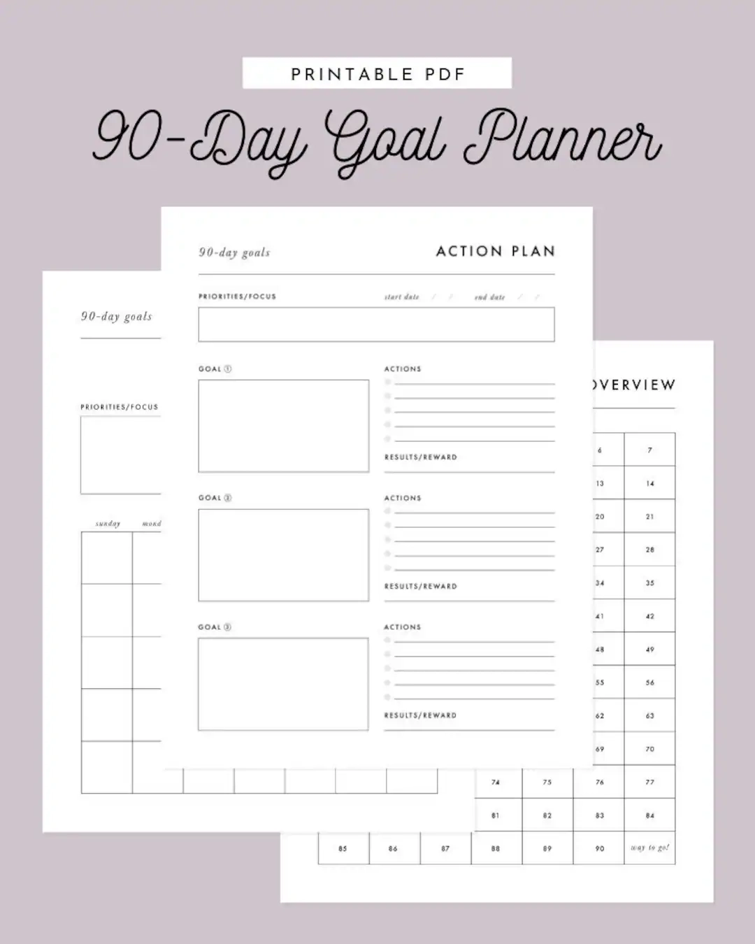 90x Goal Planner Printable