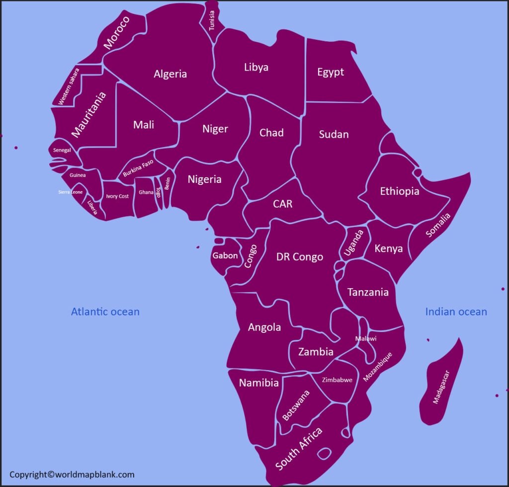 Printable List Of African Countries