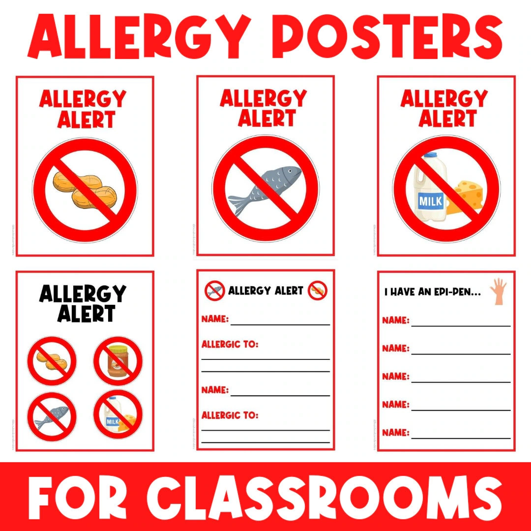 Allergy Alert Classroom Poster Signs Decor Visual Printable Signs Poster Label Classroom Signs Activity Signs Directions Etsy