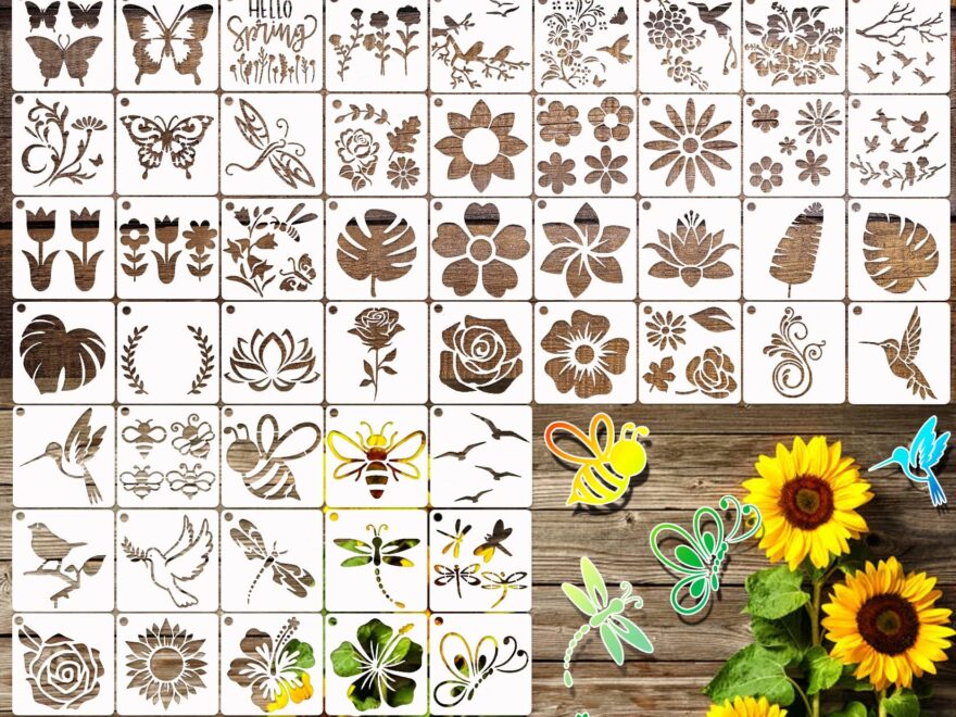 Amazon 65Pcs Small Stencils For Painting On Wood Reusable 3 Inch Reusable Stencil For Craft Ornament Paint Template Stencils For Wall Card Rock Wood Signs Coasters Canvas Home Decor Flower