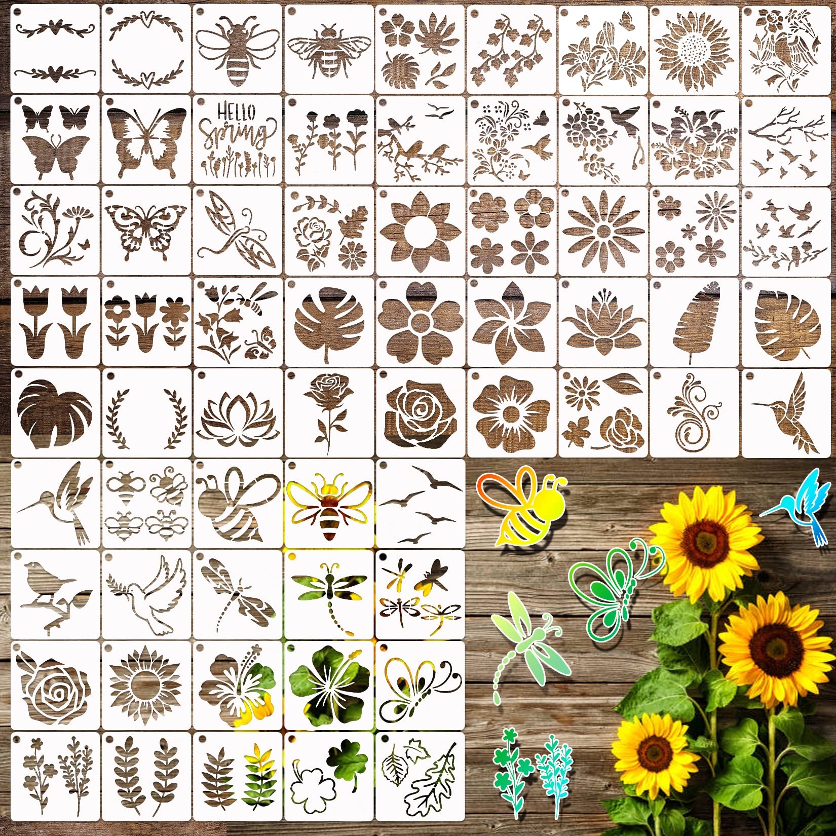 Amazon 65Pcs Small Stencils For Painting On Wood Reusable 3 Inch Reusable Stencil For Craft Ornament Paint Template Stencils For Wall Card Rock Wood Signs Coasters Canvas Home Decor Flower 