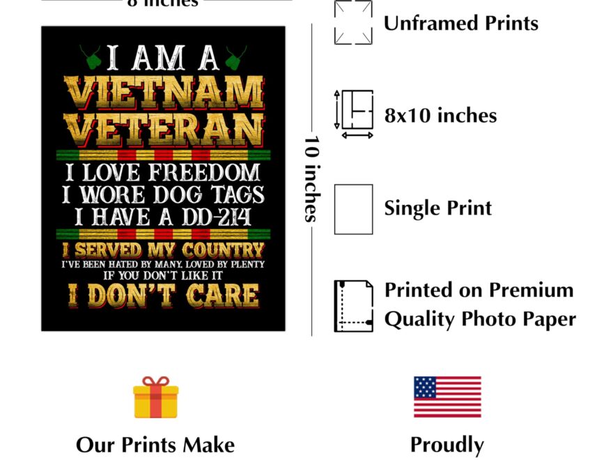 Amazon I m A Vietnam Vet American Veteran Wall Art Poster This Patriotic Vietnam War Memorial Wall Art Print Is Ideal For A Home Office Wall Decor Gift For Military Veterans