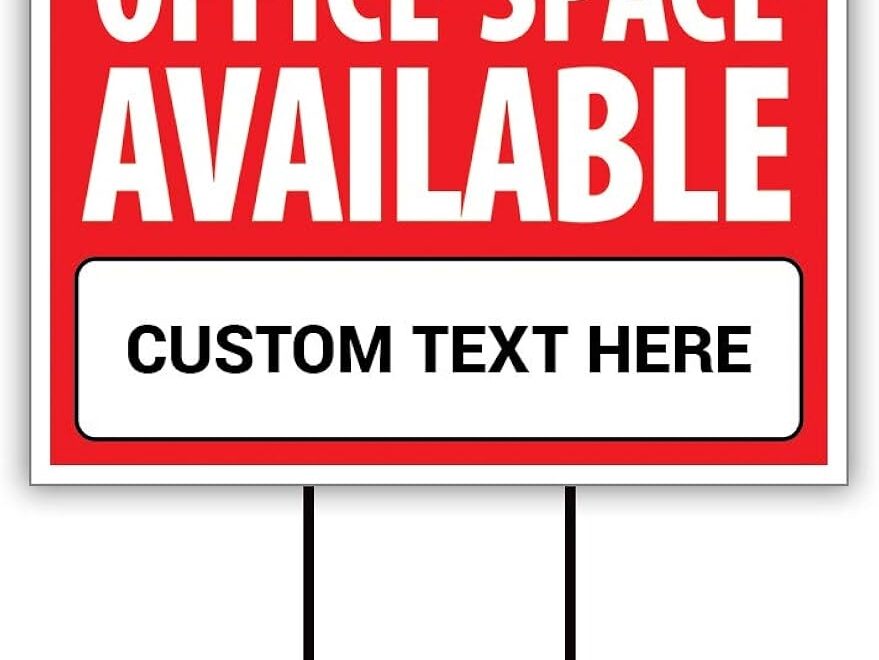 Amazon Office Space Available Yard Sign Personalized 24 X 18 Coroplast Visible Text Long Lasting Rust Free Custom Office Space Available Rent Lease Sign With Metal H Stake B 24x18 Single