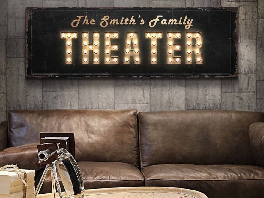 Amazon Tailored Canvases Theater Wall Decor Personalized Movie Cinema Art Print Canvas For Studio Room Accessories Home Media Room Entertainment Hall Living Room Lounge Area Theater In Rustic Design Posters