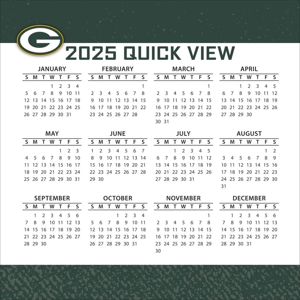 Amazon TURNER SPORTS Green Bay Packers 2025 Box Calendar 25998053039 Sports Outdoors
