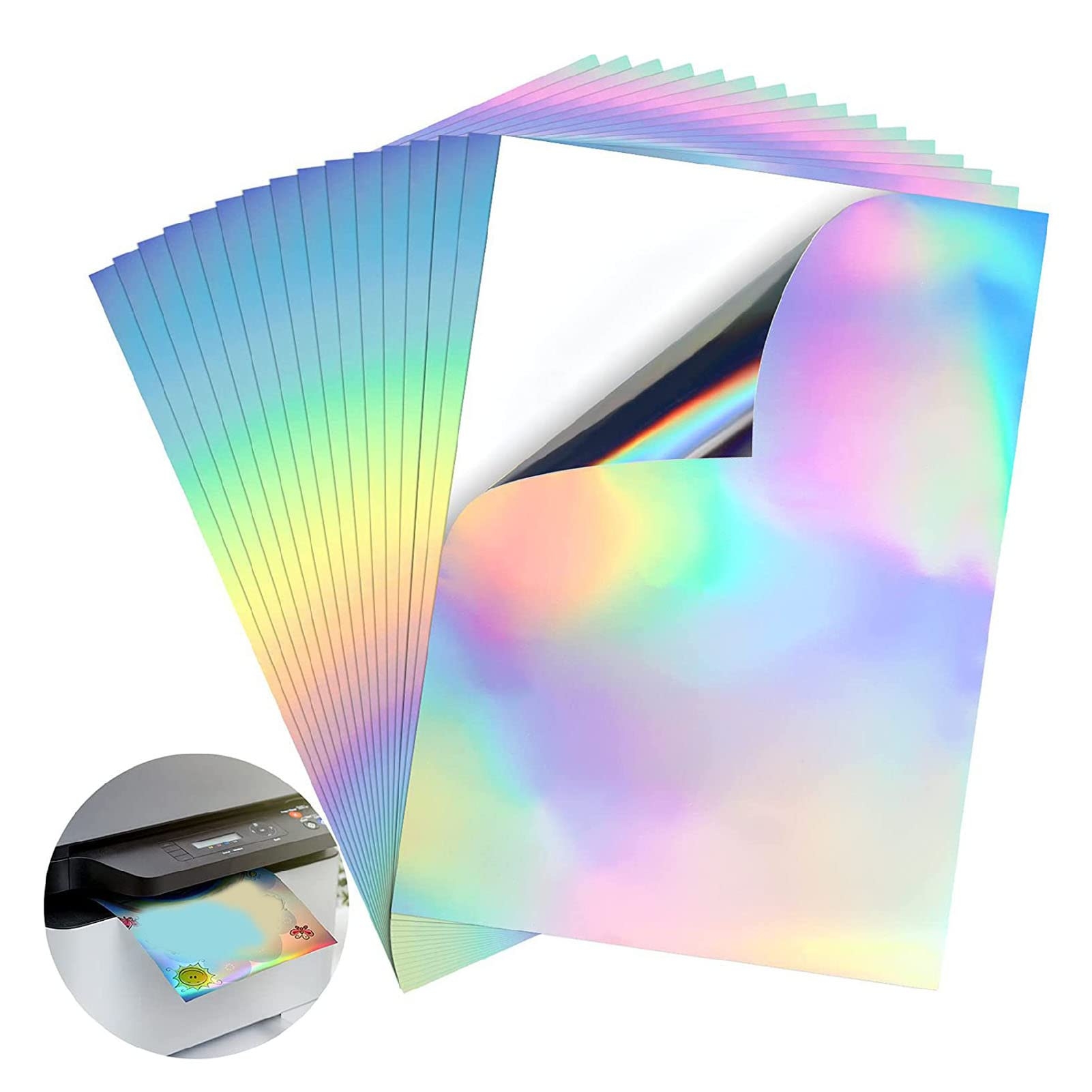 Amazon Tyenaza 20 Sheets Holographic Printable Sticker Paper A4 8 X 12 Inches Inkjet Adhesive Printing Paper Waterproof Inkjet Laser Printer Vinyl Sticker Paper Office Products Amazon Tyenaza 20 Sheets Holographic Printable Sticker Paper A4 8 X 12 Inches Inkjet Adhesive Printing Paper Waterproof Inkjet Laser Printer Vinyl Sticker Paper Office Products