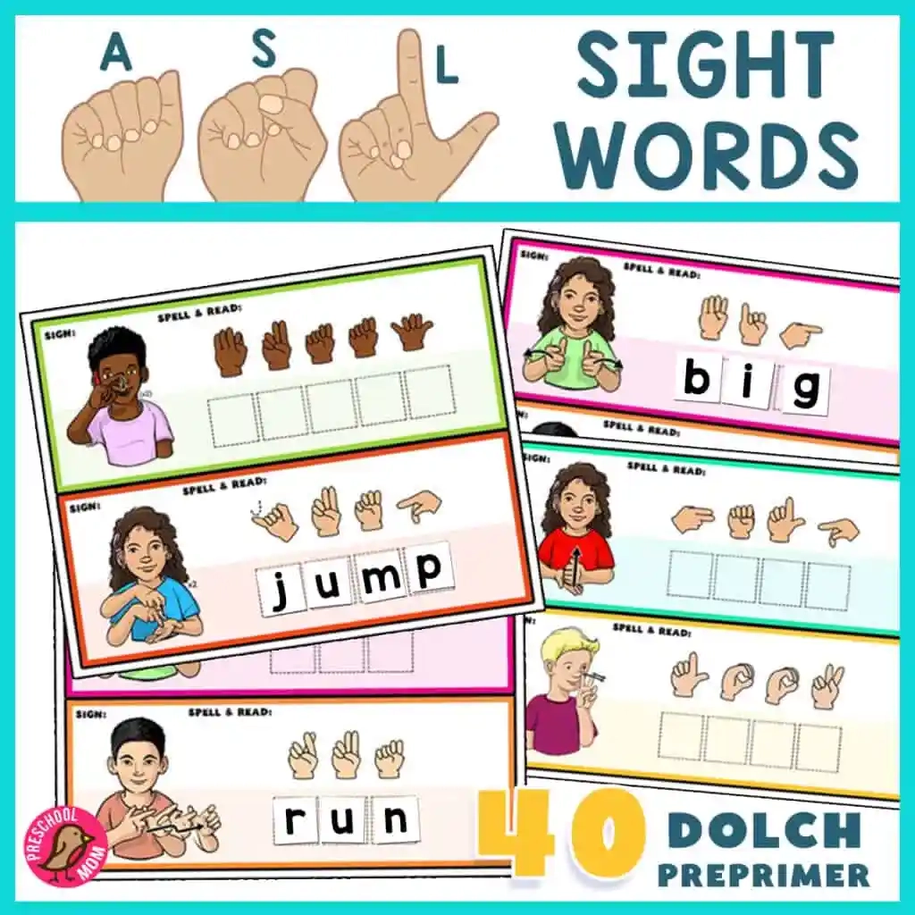ASL Sight Word Mats Preschool Mom ASL Sight Word Mats Preschool Mom