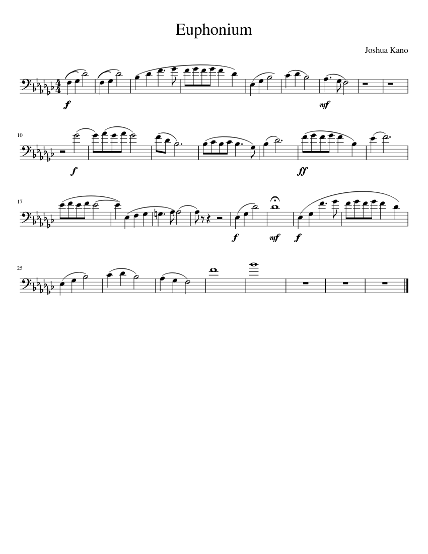 Baritone Sheet Music For Euphonium Solo MuseScore Baritone Sheet Music For Euphonium Solo MuseScore