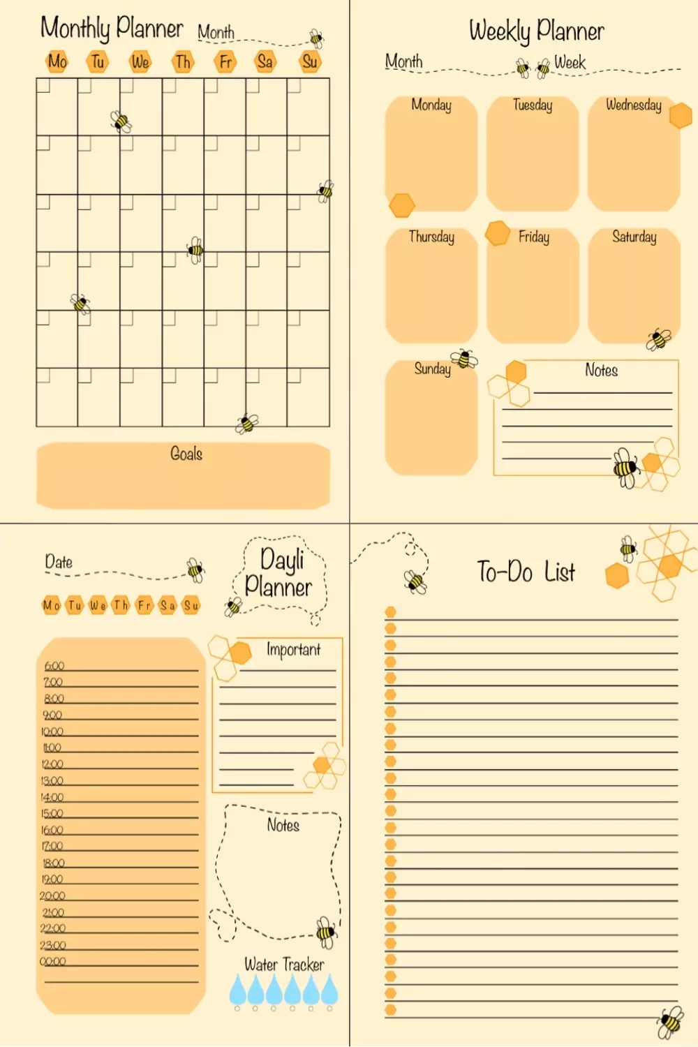 Printable Planner Free Pinterest