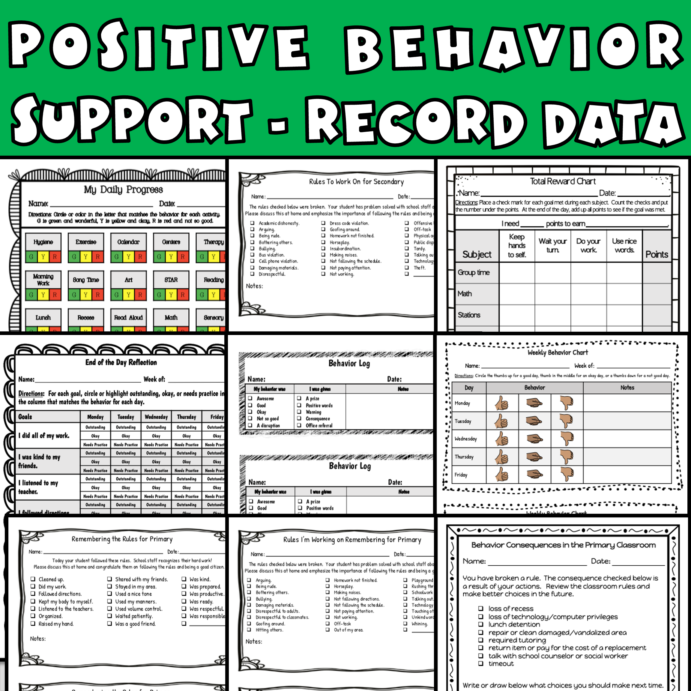 Behavior Charts Printable SET 4 Editable Individual Template To Log Weekly And Daily Caroline Koehler At Celavora Education Behavior Charts Printable SET 4 Editable Individual Template To Log Weekly And Daily Caroline Koehler At Celavora Education