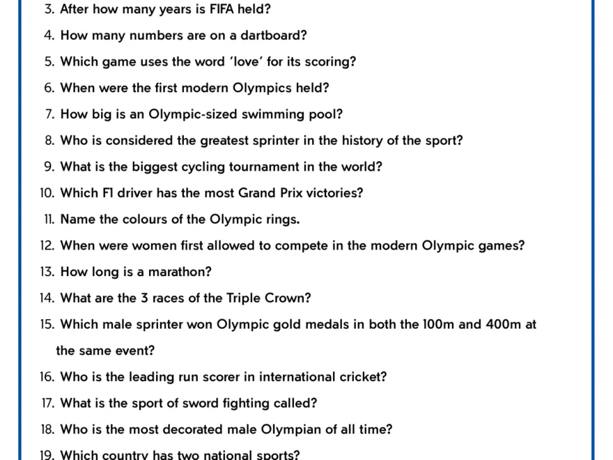 Best Sports Trivia For Kids With Answers