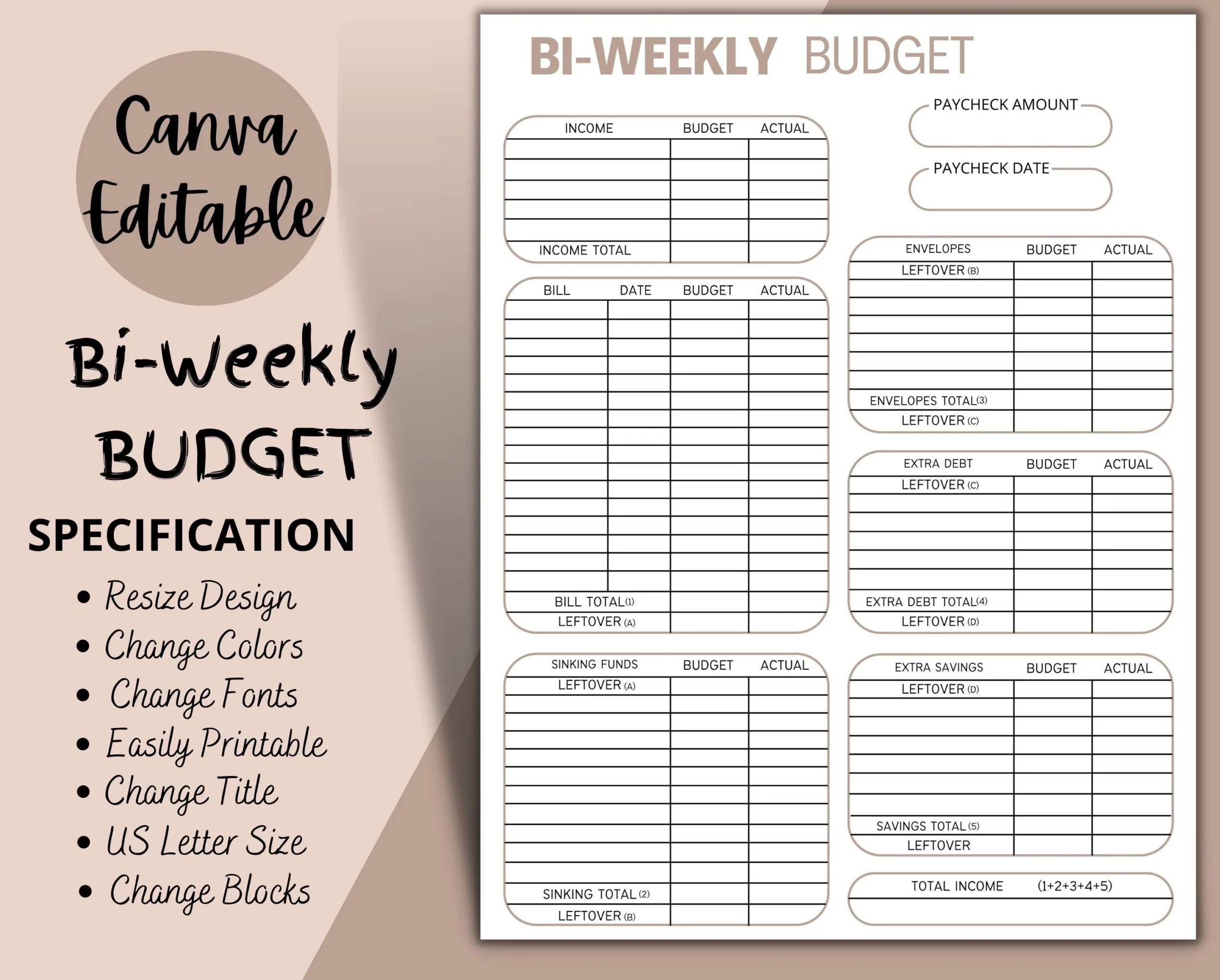 Free Printable Bi Weekly Budget Sheets Free Printable Bi Weekly Budget Sheets