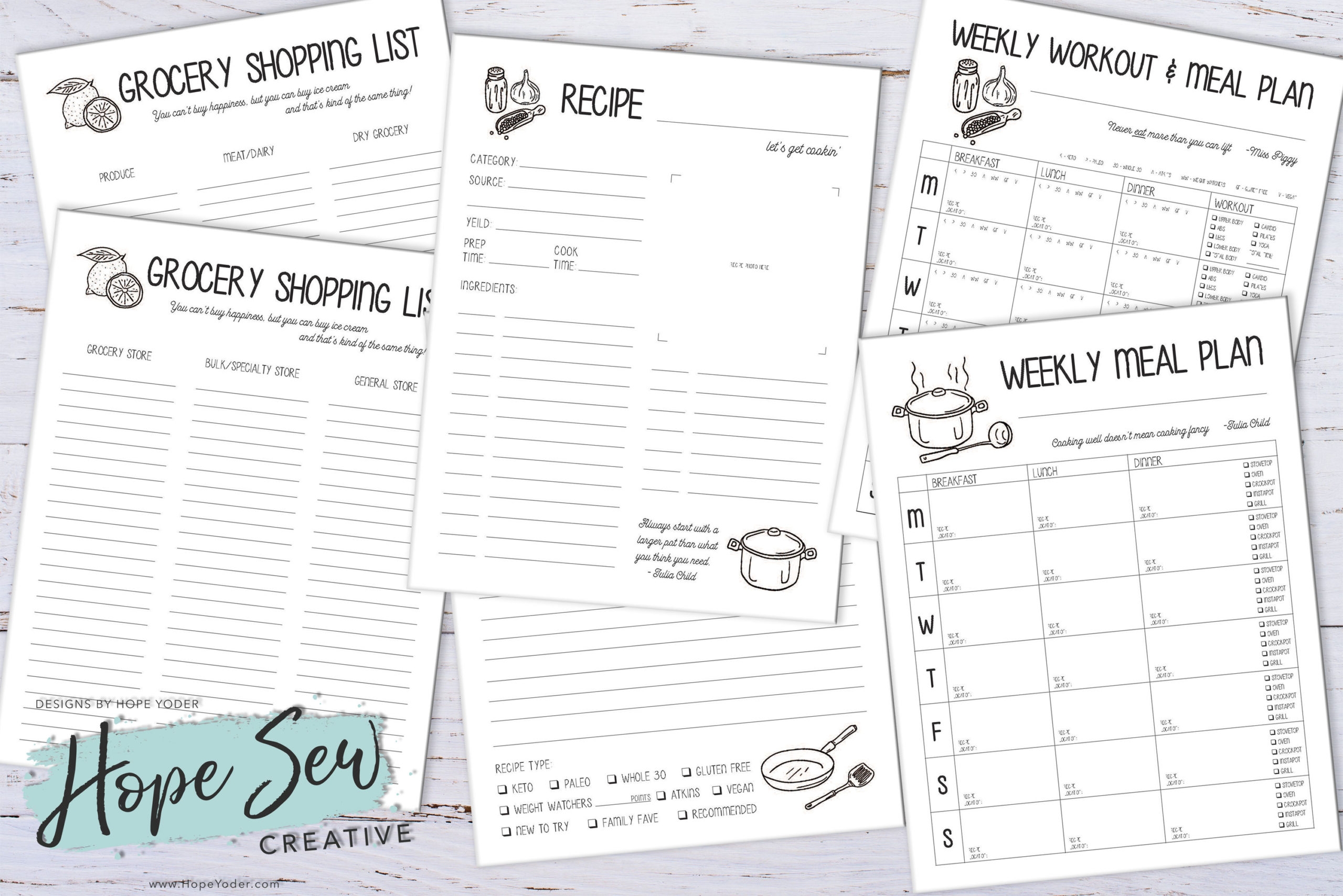 Big Happy Planner Foodie 9 Page Printable Hope Yoder
