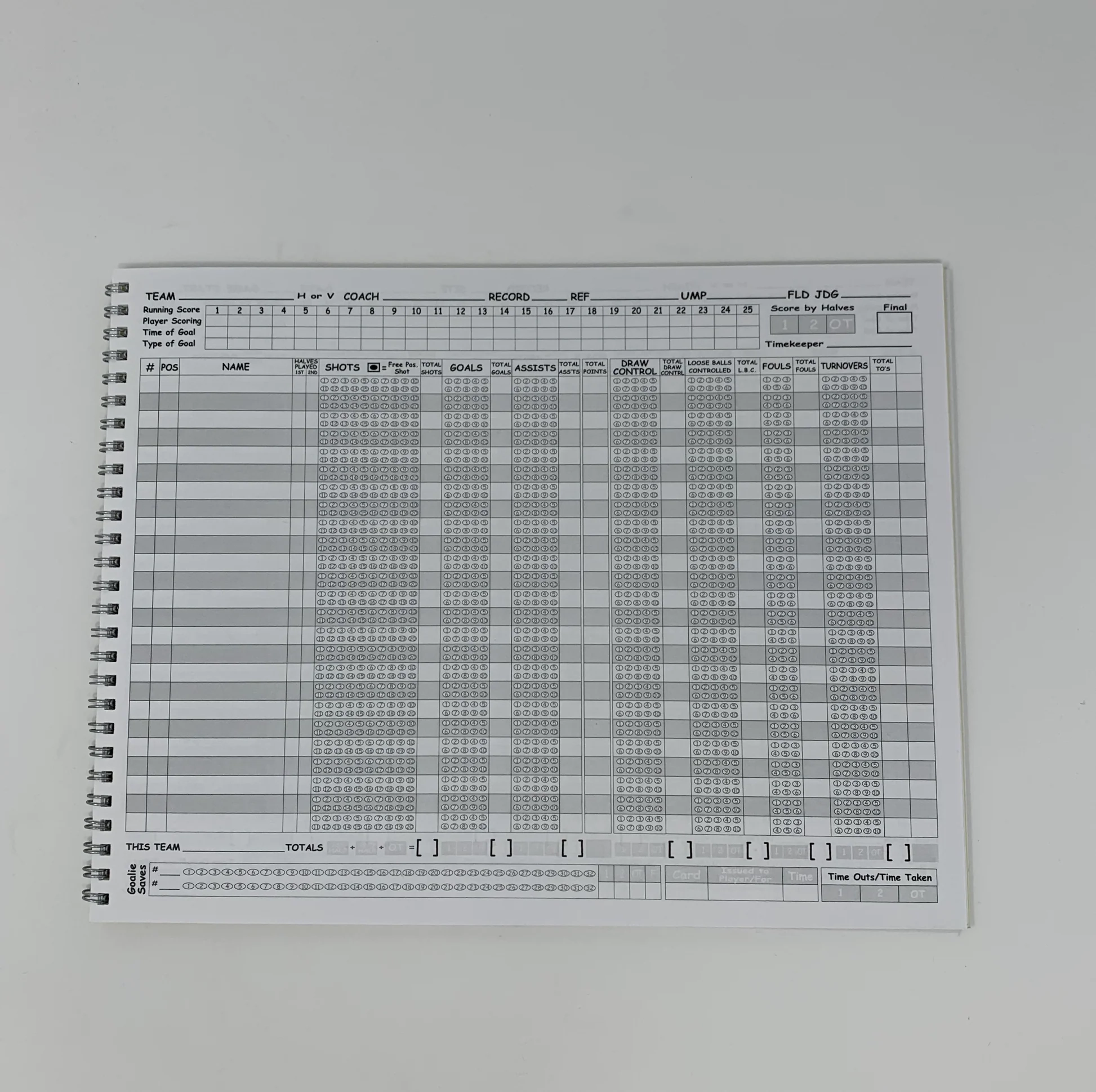 Printable Womens Lacrosse Score Sheets
