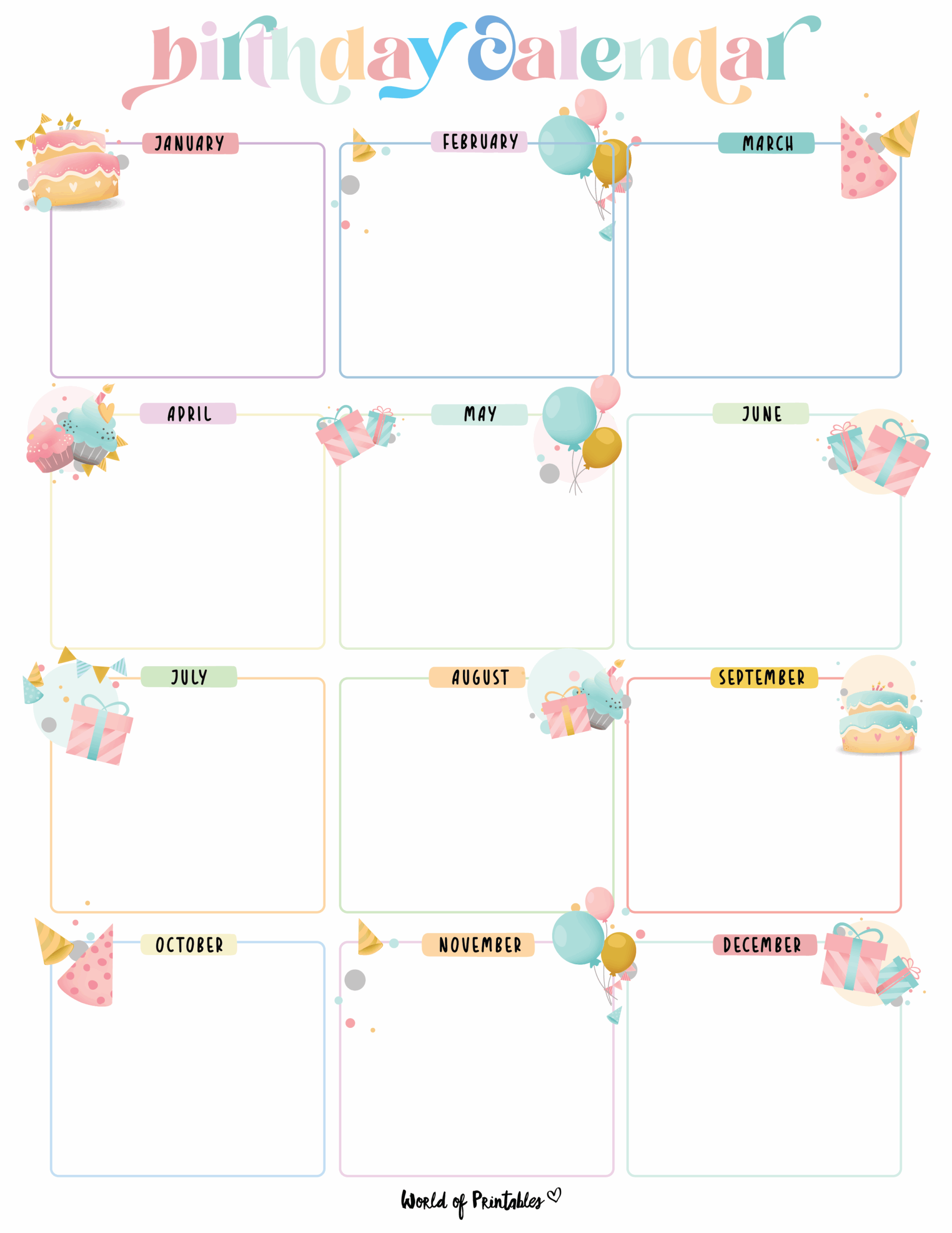 Birthday List Free Printable Birthday List Free Printable