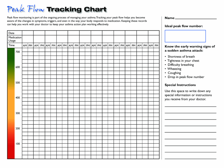 Blank Peak Flow Chart Printable Templates At Allbusinesstemplates