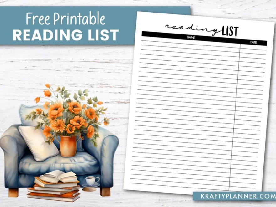 Bookworm s BFF Free Printable Reading List Krafty Planner