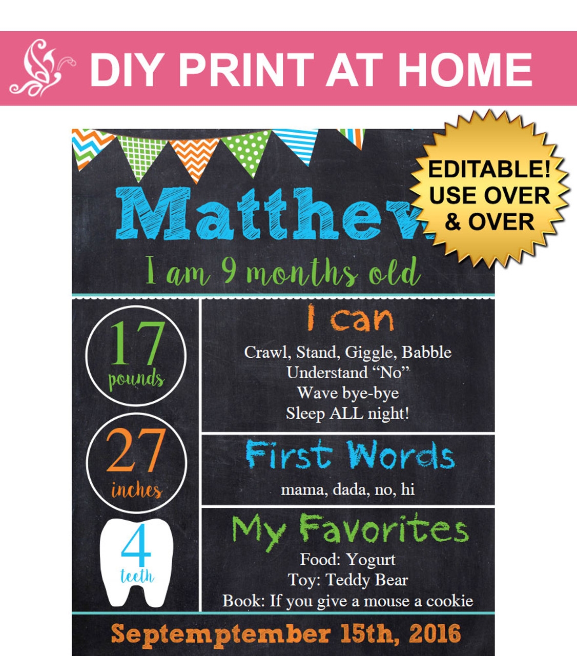 Free Printable Chalkboard $1.00 Sign