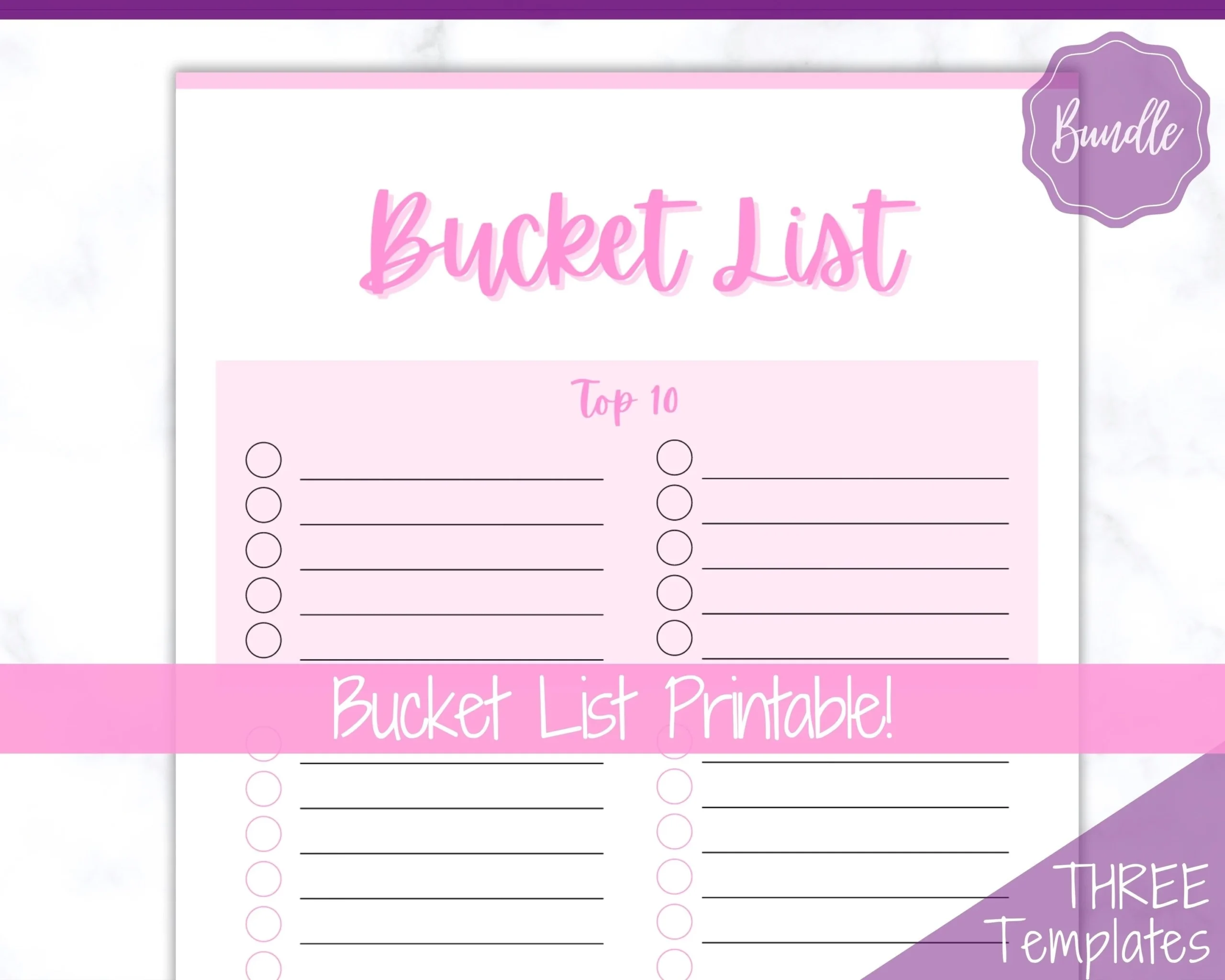 Happy Planner Bucket List Printable