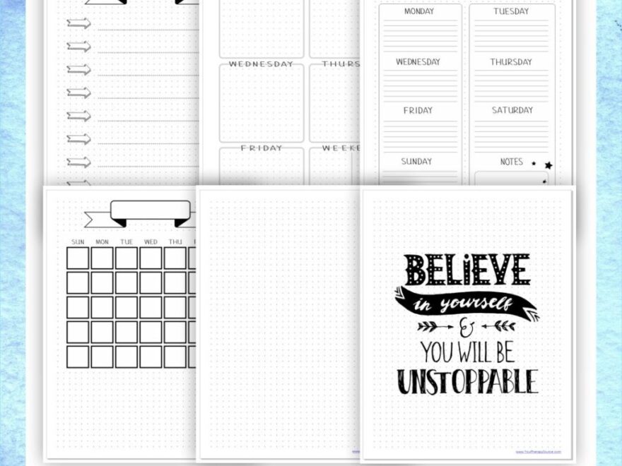 Bullet Journal Dot Grid Printable Journal Pages FREE Your Therapy Source