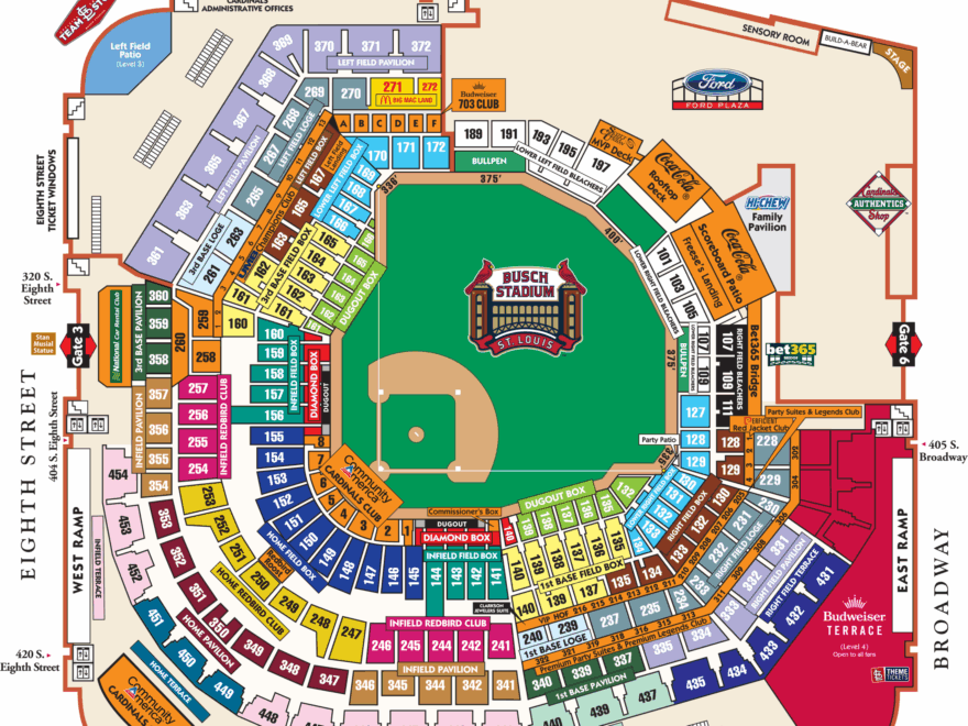 Busch Stadium Seat Map St Louis Cardinals