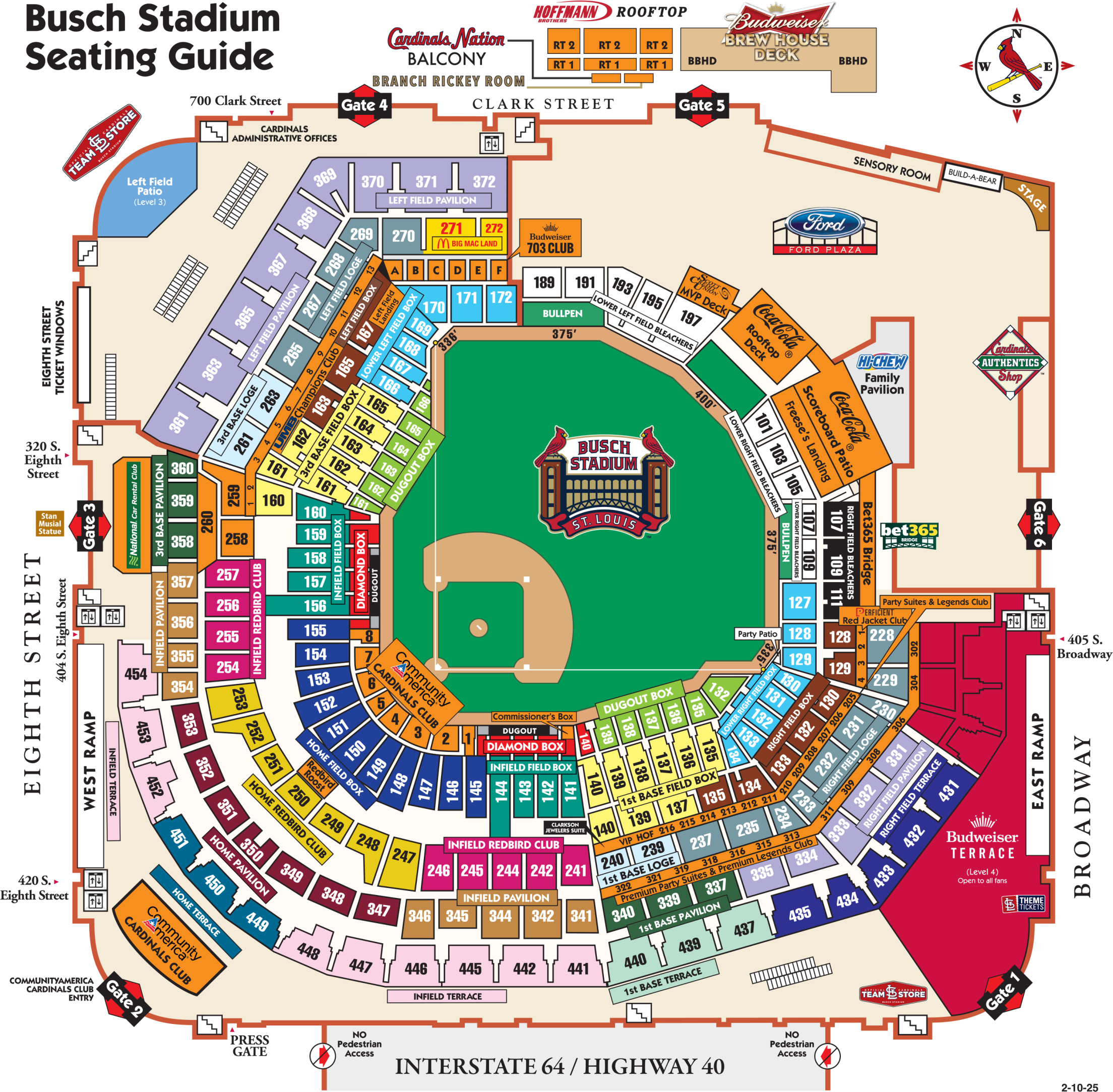 Busch Stadium Seat Map St Louis Cardinals