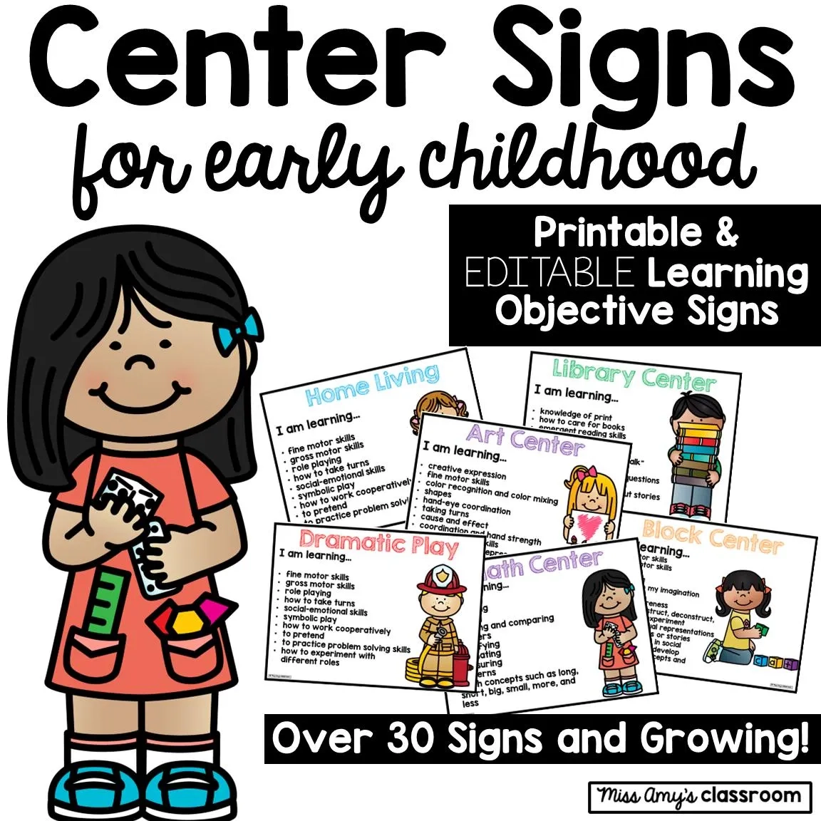 Buy Editable Center Signs With Learning Objectives And Images Preschool Pre k Kindergarten Daycare Early Education Center Signs Online In India Etsy