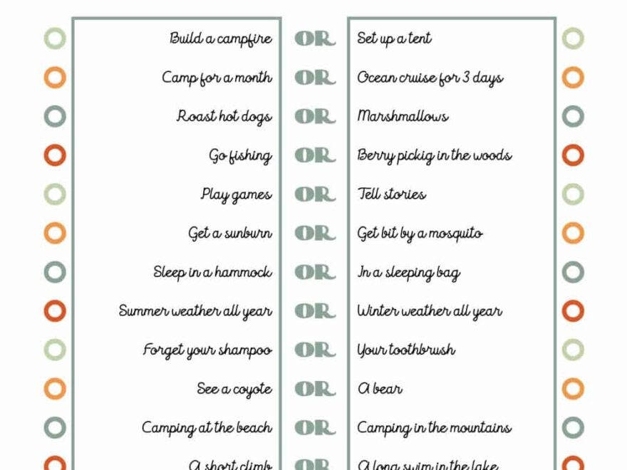 Camping Printable Game Set Kim Schob