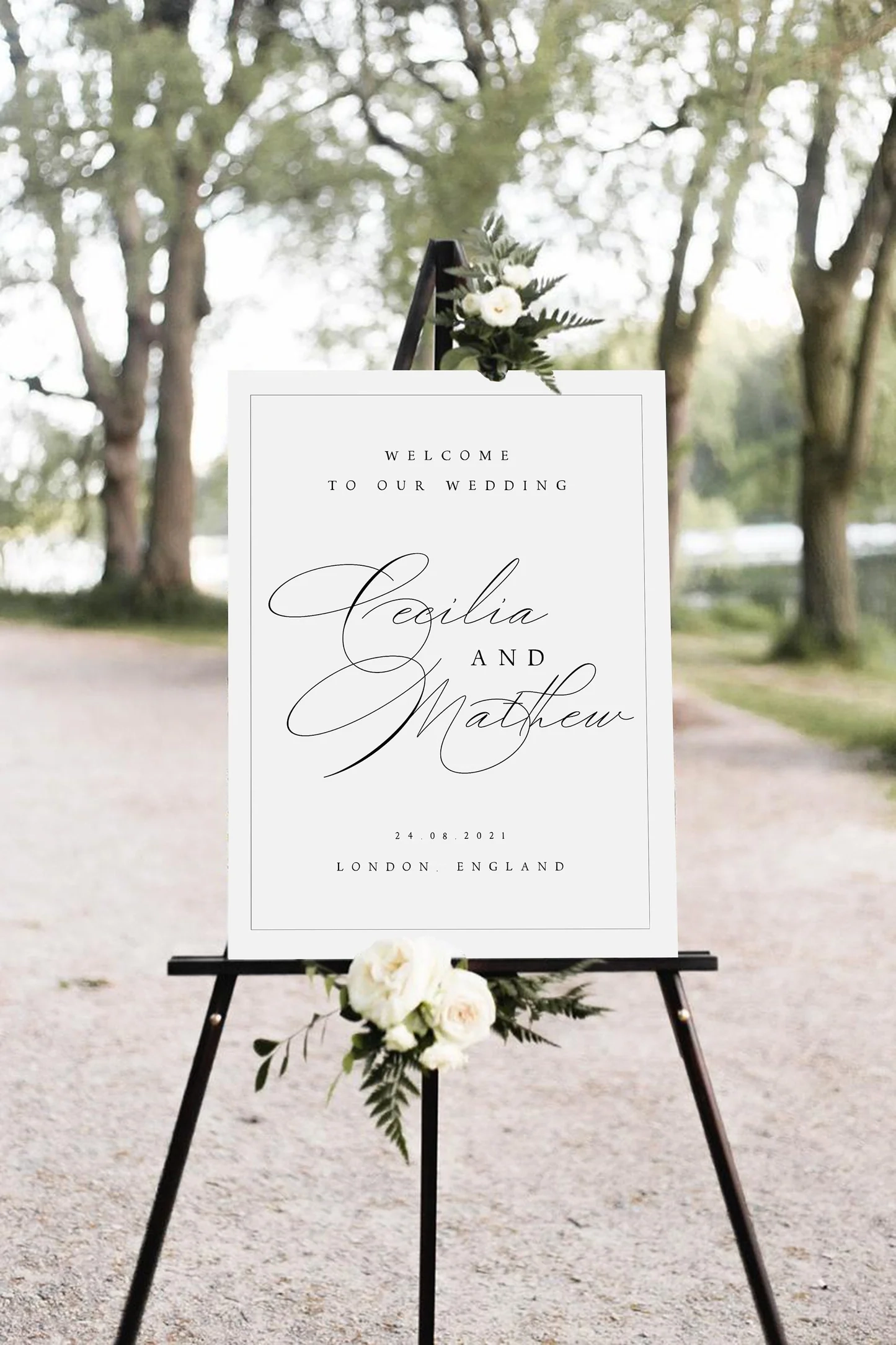 Cecilia Classic Wedding Welcome Sign Template Blush Paperie
