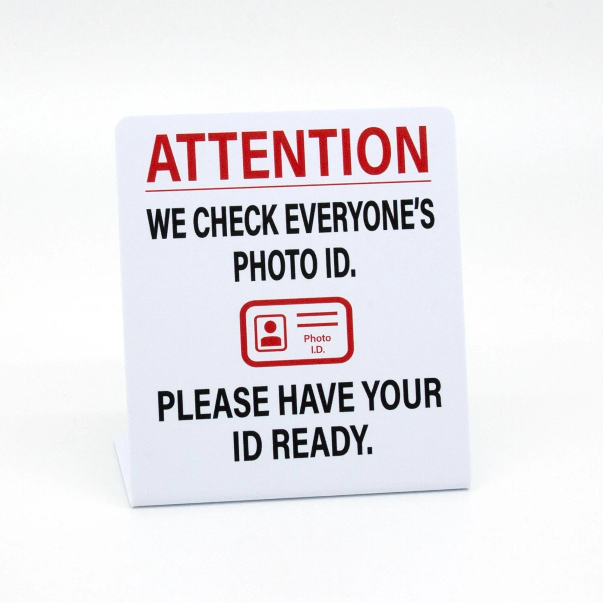 Check Photo ID Signs 3 Pack Plastic Counter Sign Free Shipping Etsy Sweden