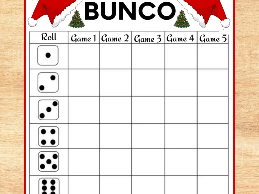 Christmas Bunco Game Printable Score Cards Tally Sheet PDF Download Etsy
