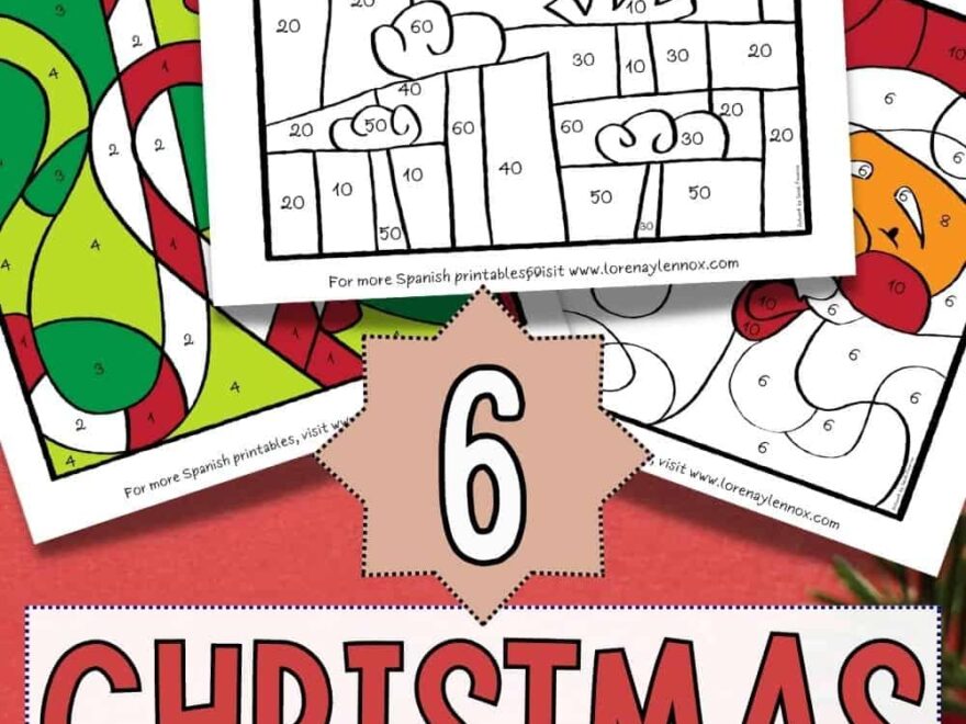Christmas Color By Number Coloring Pages In Spanish Bilingual Beginnings