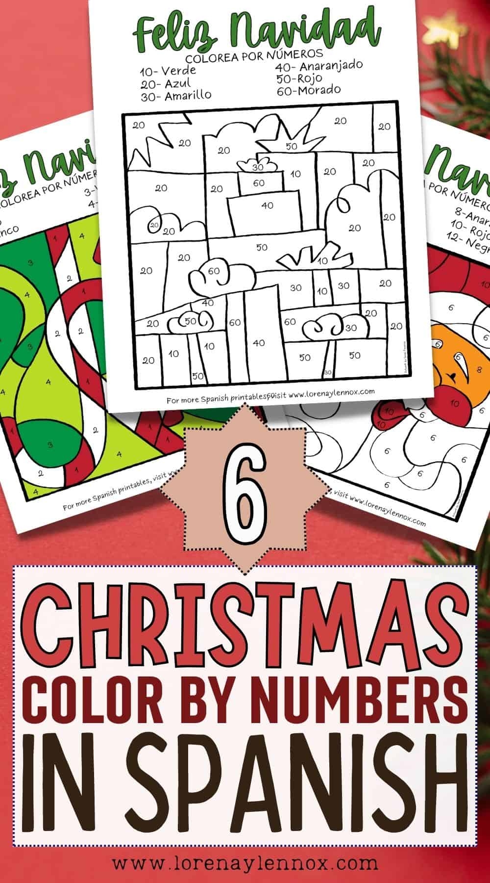 Christmas Color By Number Coloring Pages In Spanish Bilingual Beginnings