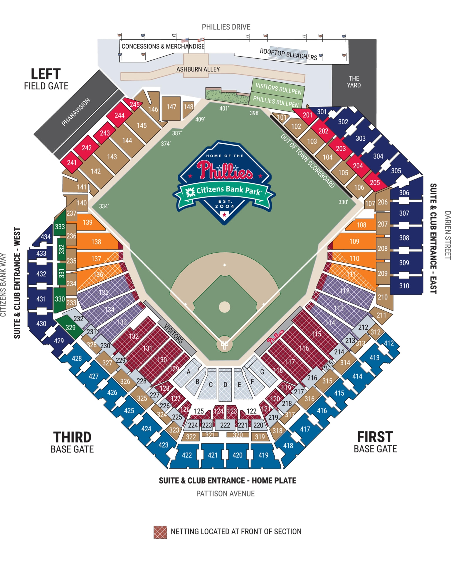 Printable Citizens Bank Park Seating Chart