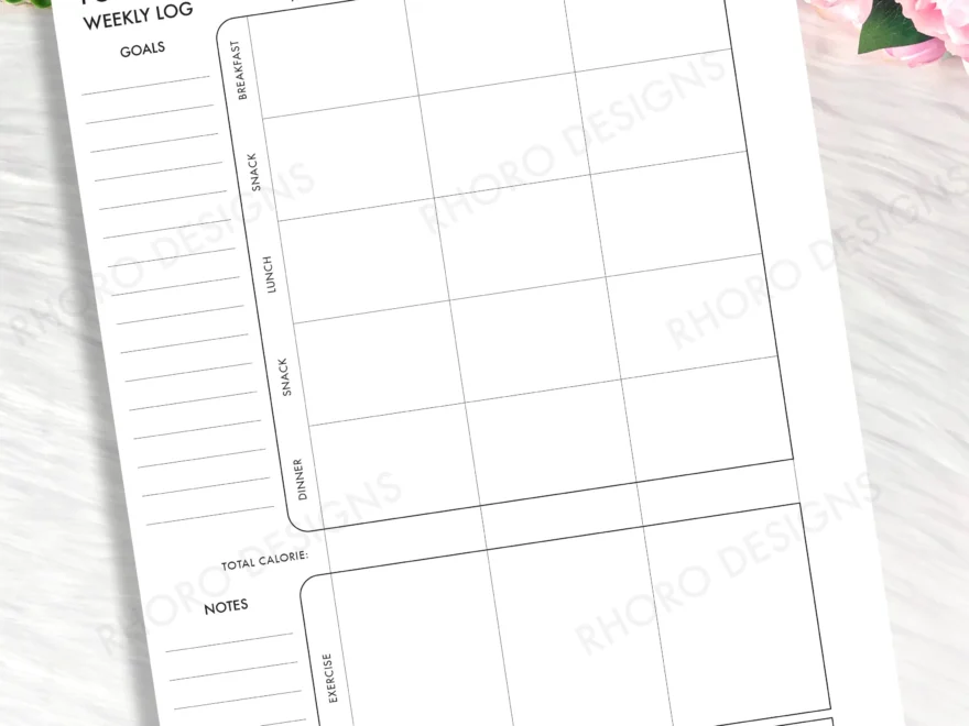 CLASSIC HAPPY PLANNER Fitness Printable Insert Pdf Food Log Exercise Log Food Tracker Weekly Undated Happy Planner Refill Printable Insert Etsy