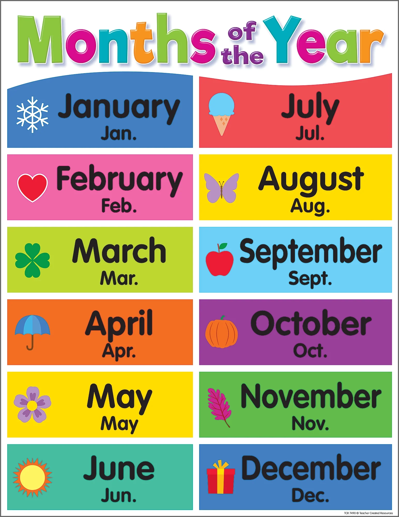 Colorful Months Of The Year Chart McGregor s Teacher Supplies Colorful Months Of The Year Chart McGregor s Teacher Supplies