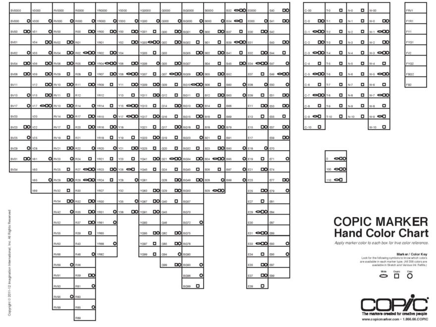 Copic Color Chart Blank FREE