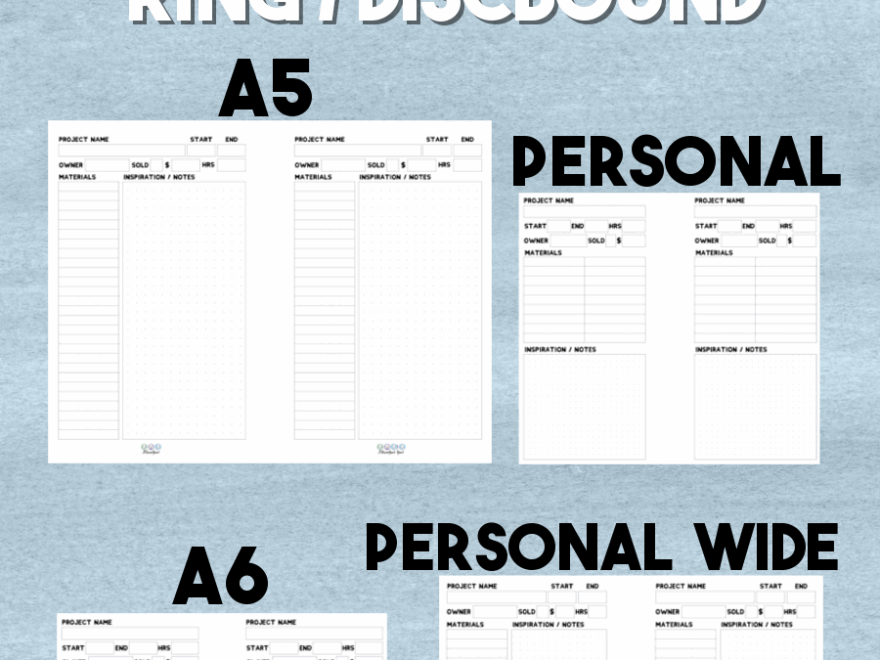 Creative Project Planner Inserts Free Printable For Traveler s Notebooks And Planners 3 Years Apart