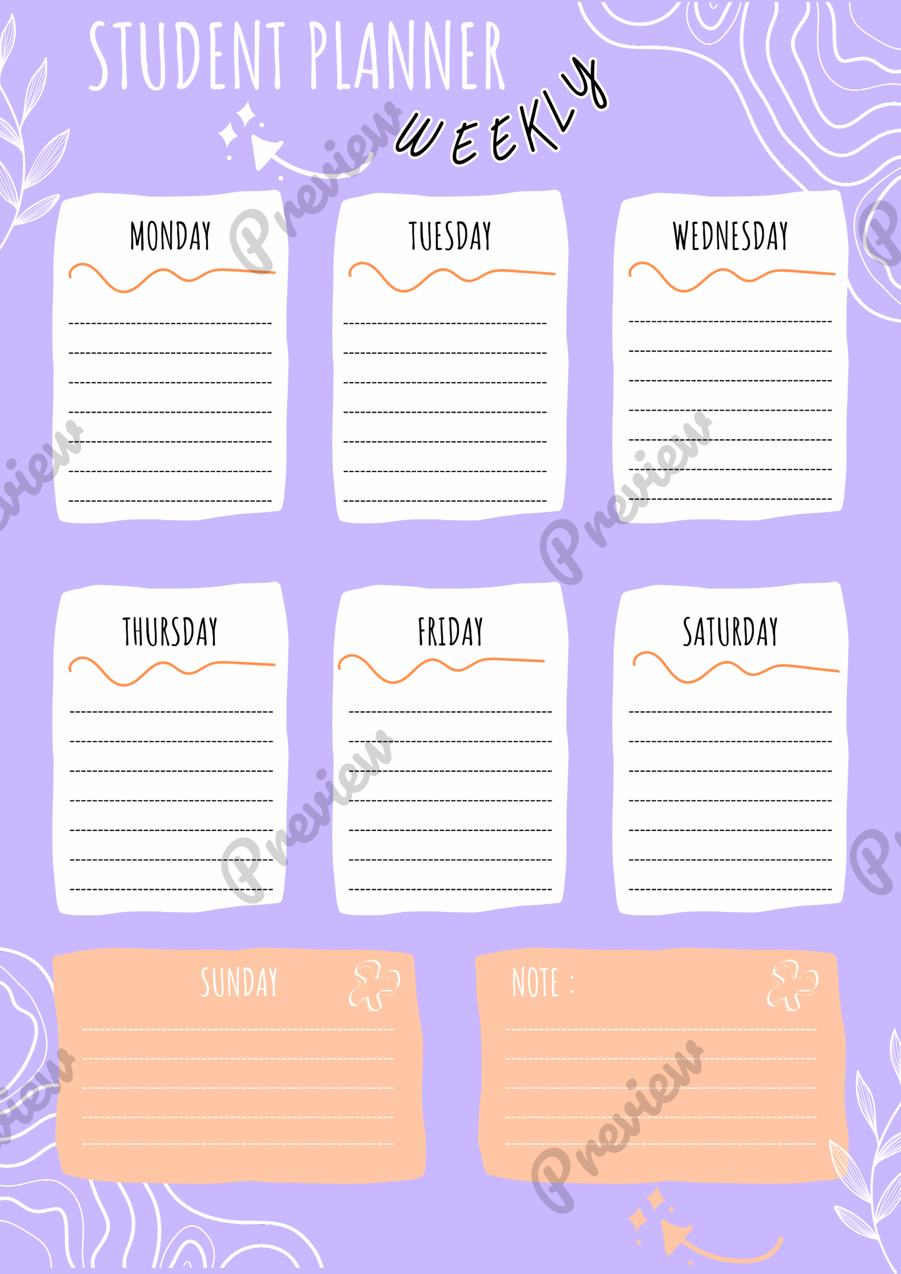 Cute Elegant Weekly Planner Printable Weekly Teachers Student Planner Made By Teachers Cute Elegant Weekly Planner Printable Weekly Teachers Student Planner Made By Teachers