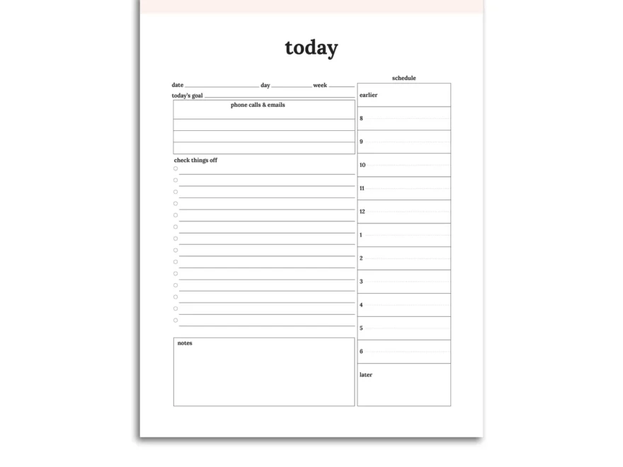 Daily Planner Summary Classic