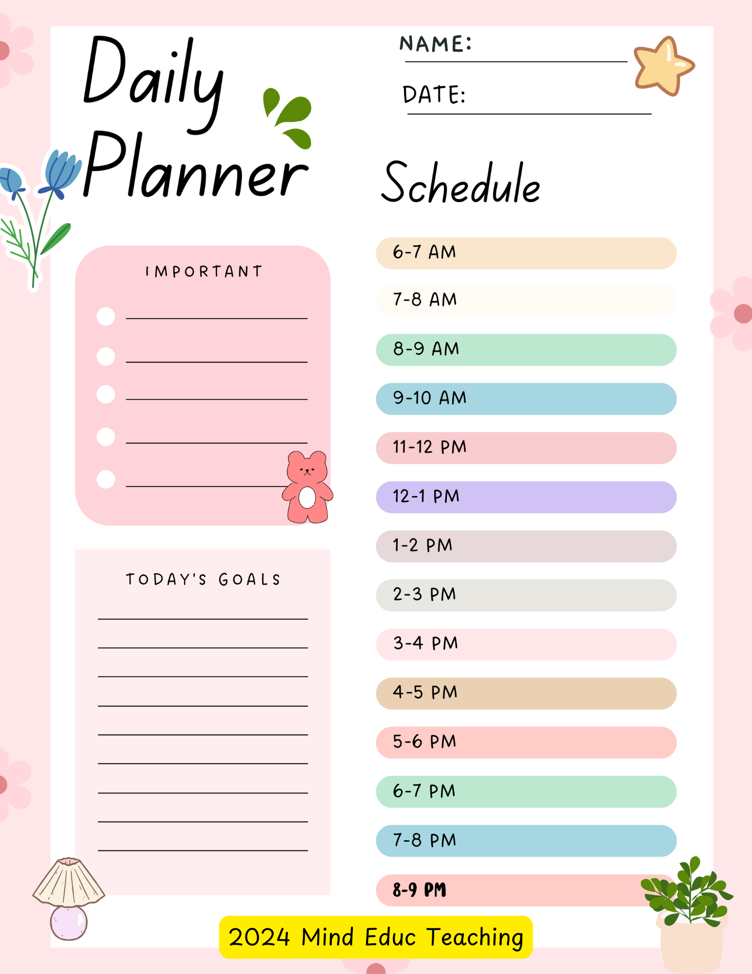 Cute Printable Student Planner Cute Printable Student Planner