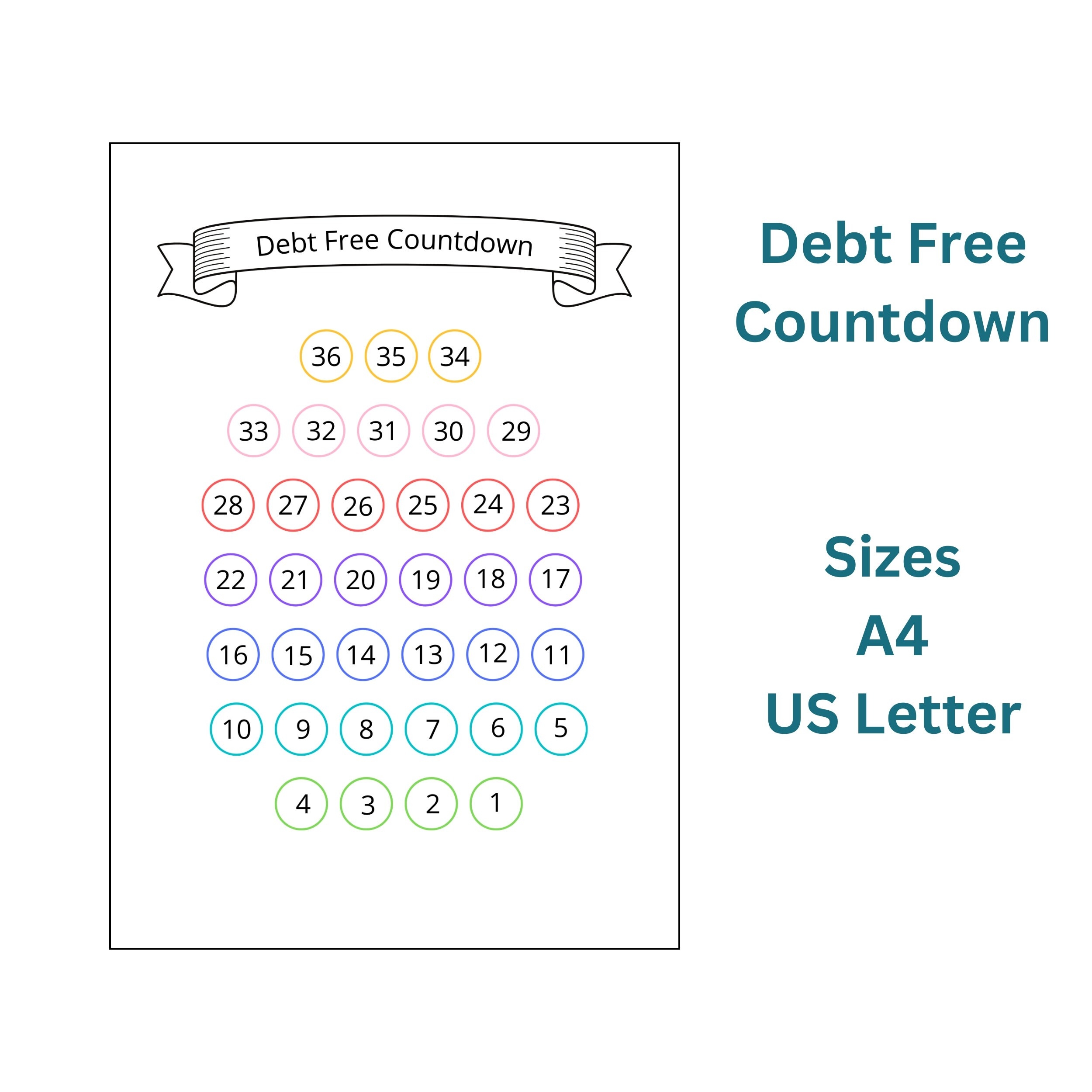 Debt Countdown Printable Chart