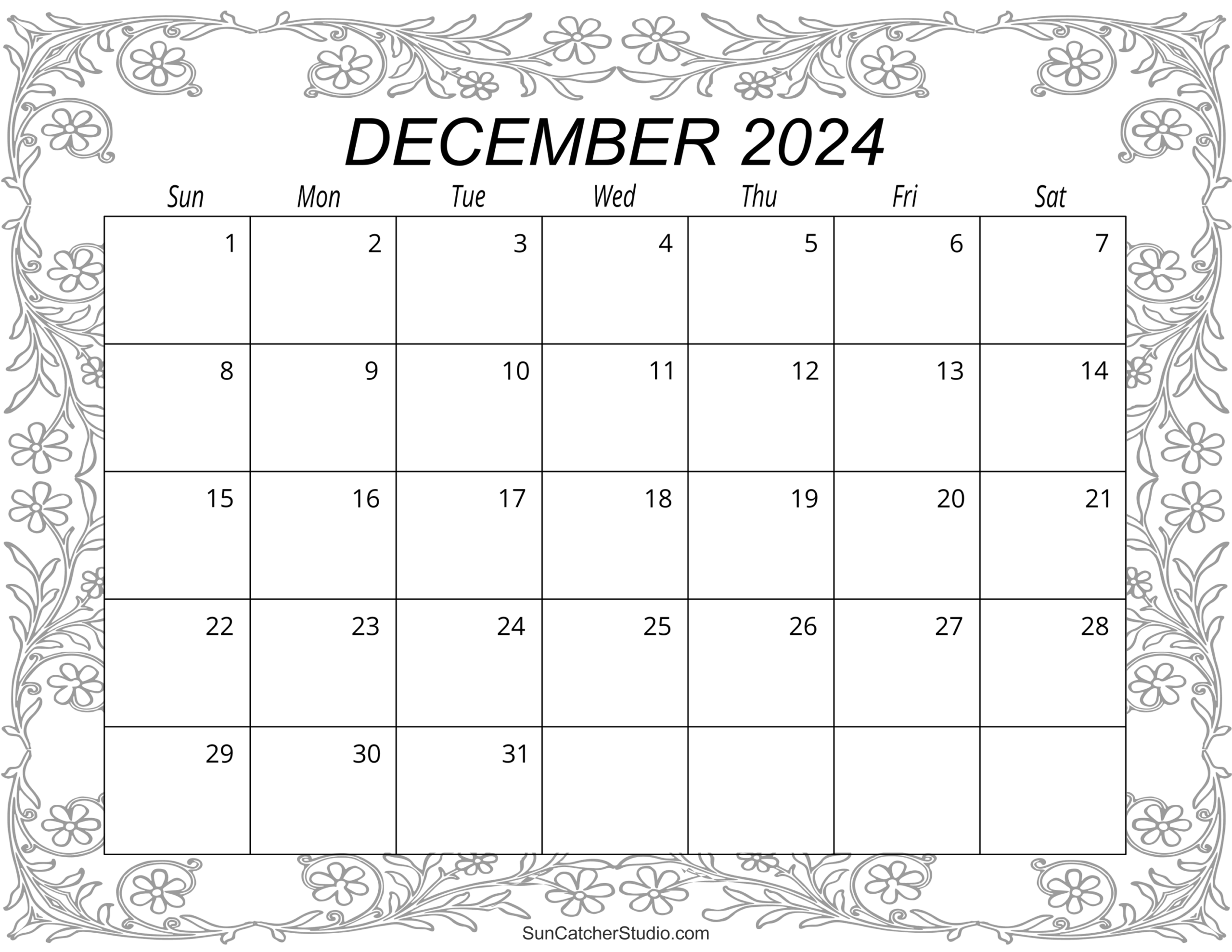 Calendar December Chart Printable Calendar December Chart Printable