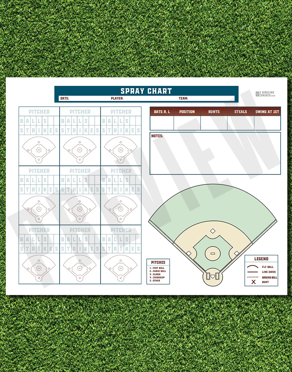 Detailed Spray Chart Template Sideline Prints Detailed Spray Chart Template Sideline Prints