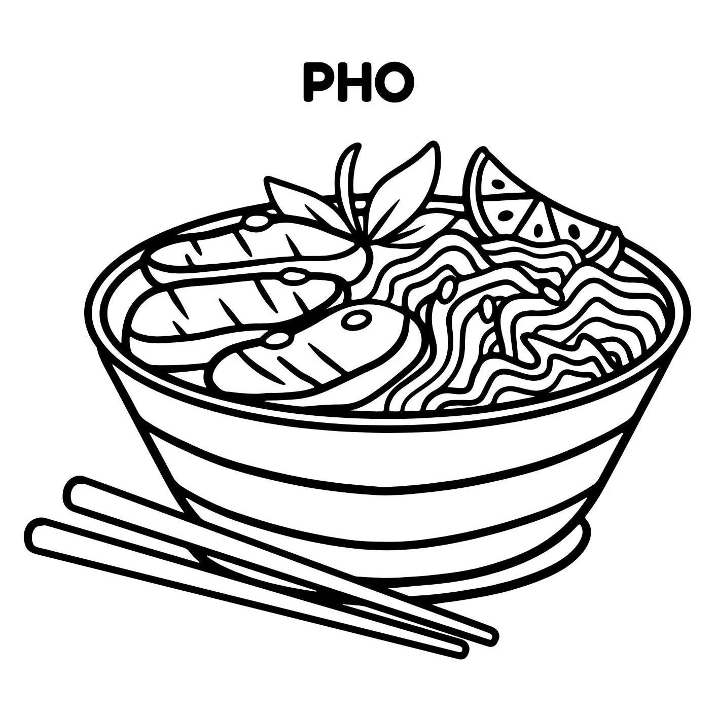 Digital Pho Food Colouring Pages Vietnamese Digital Download Pages Fun Kids Activity Printable Worksheets Etsy