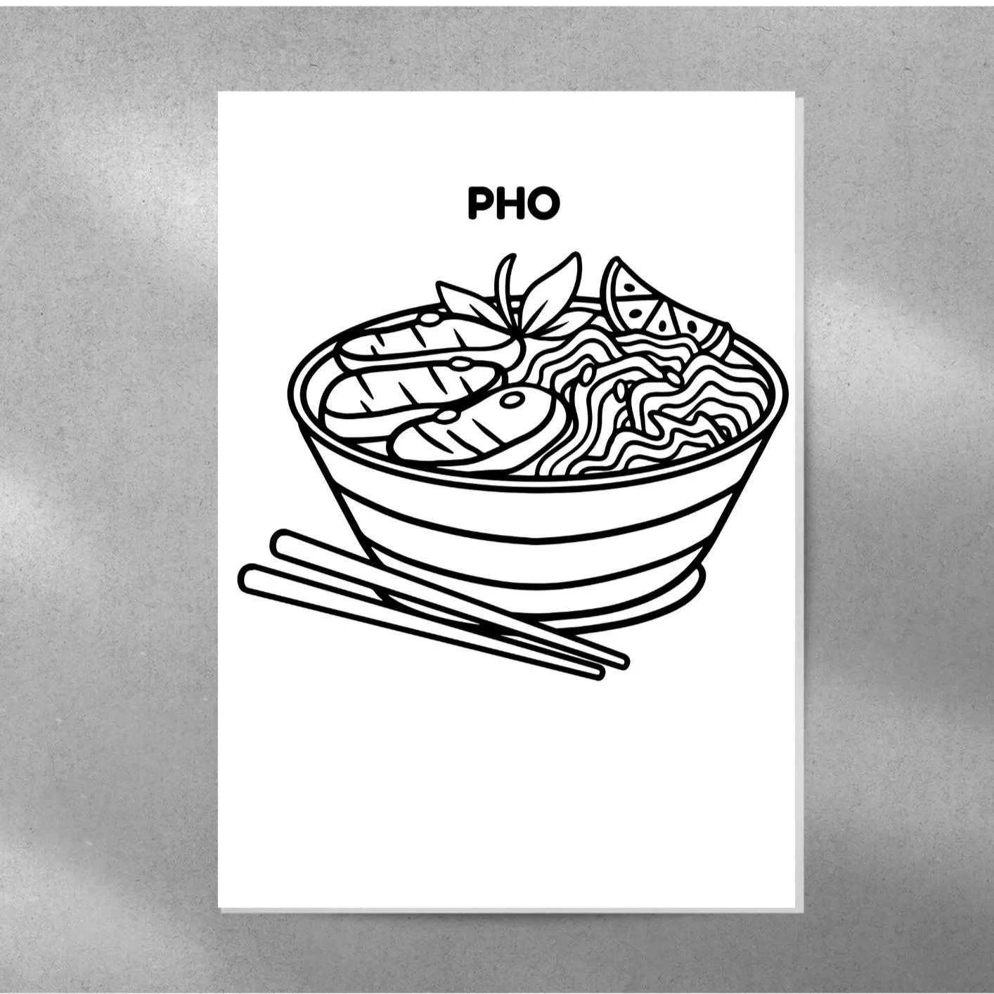 Digital Pho Food Colouring Pages Vietnamese Digital Download Pages Fun Kids Activity Printable Worksheets Etsy