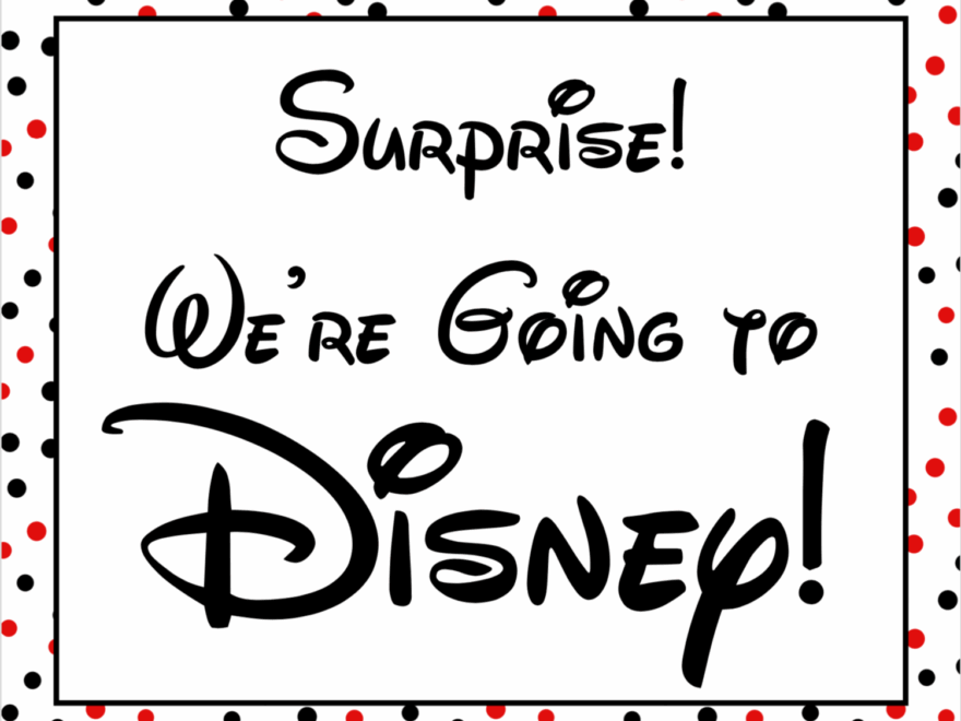 Disney World Surprise Announcement Sign With Countdown And Fake Ticket Boarding Pass 9 Pgs