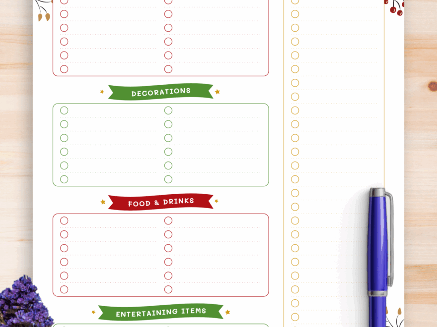 Download Printable Christmas Style Shopping List PDF