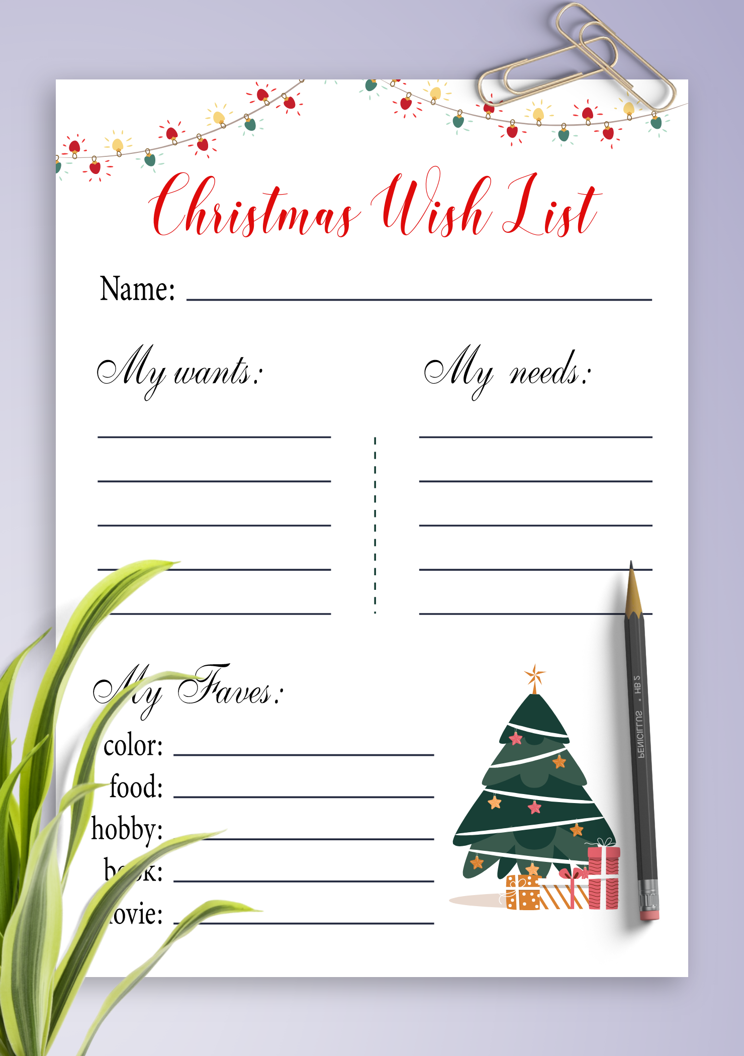 Wish List Template Printable Wish List Template Printable